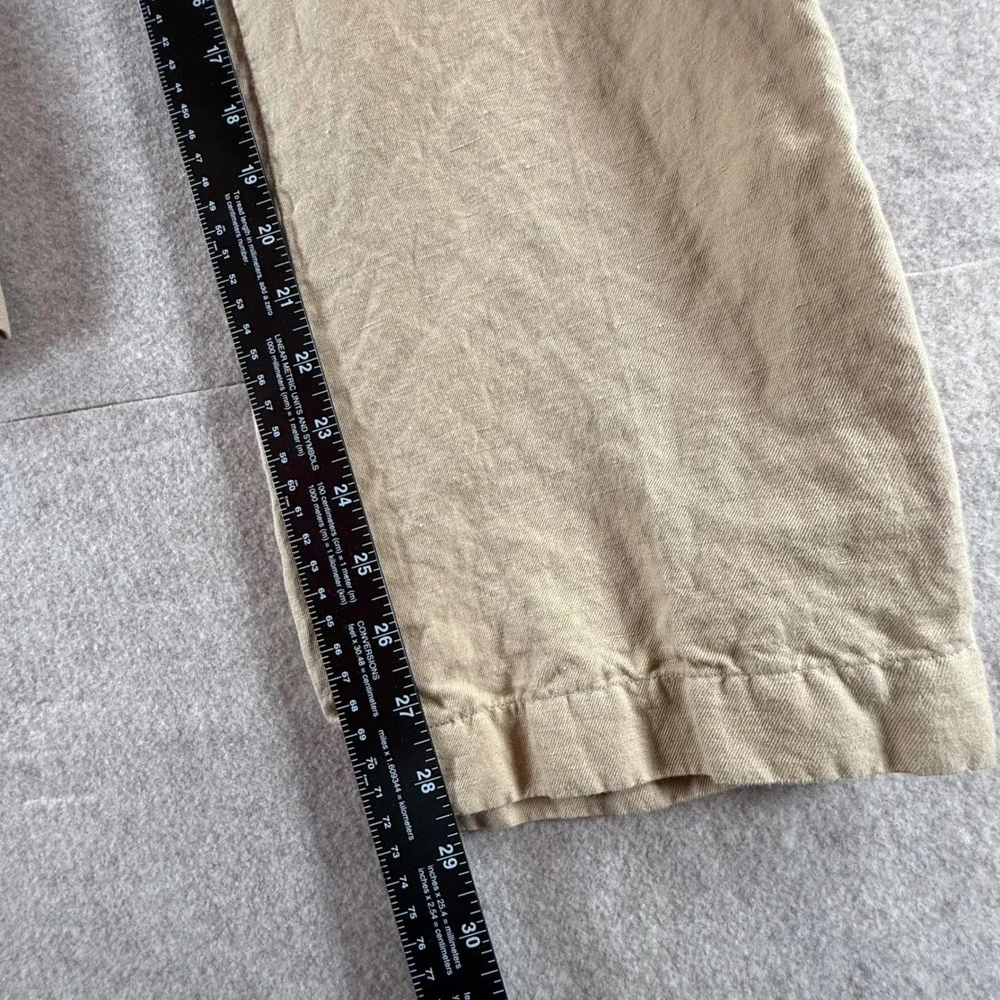 Brooks Brothers Milano Pants 42x30 Tan‎ Linen Cotton Blend Flat Front Trousers